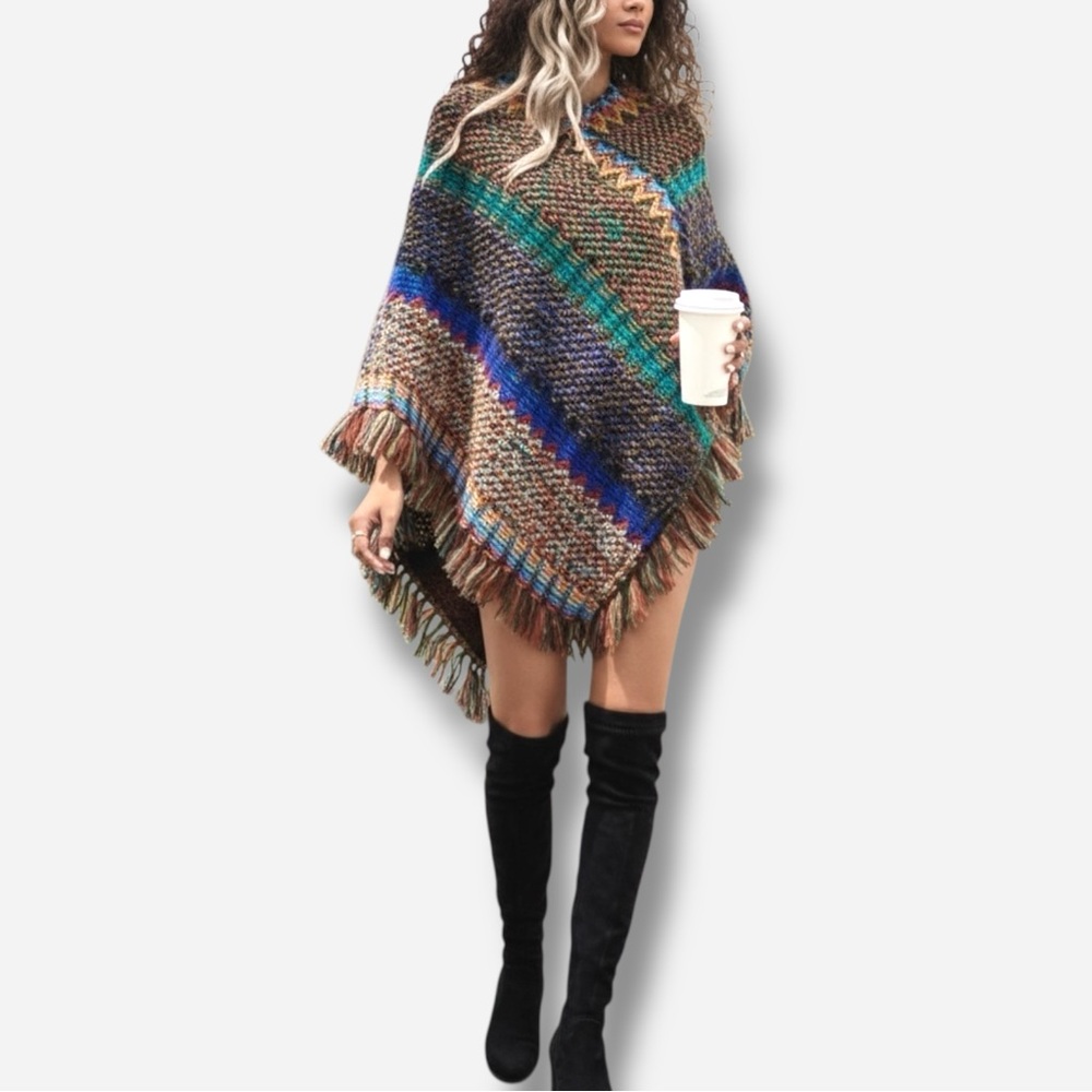 🌸New🌸 Kara Cham Sweater Kimono Poncho One Size Stretch NWT